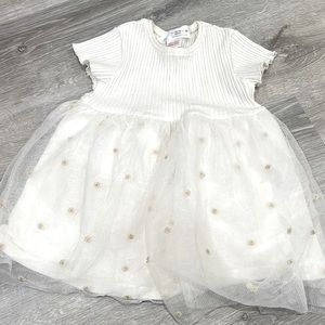 Zara girl tulle floral off white dress